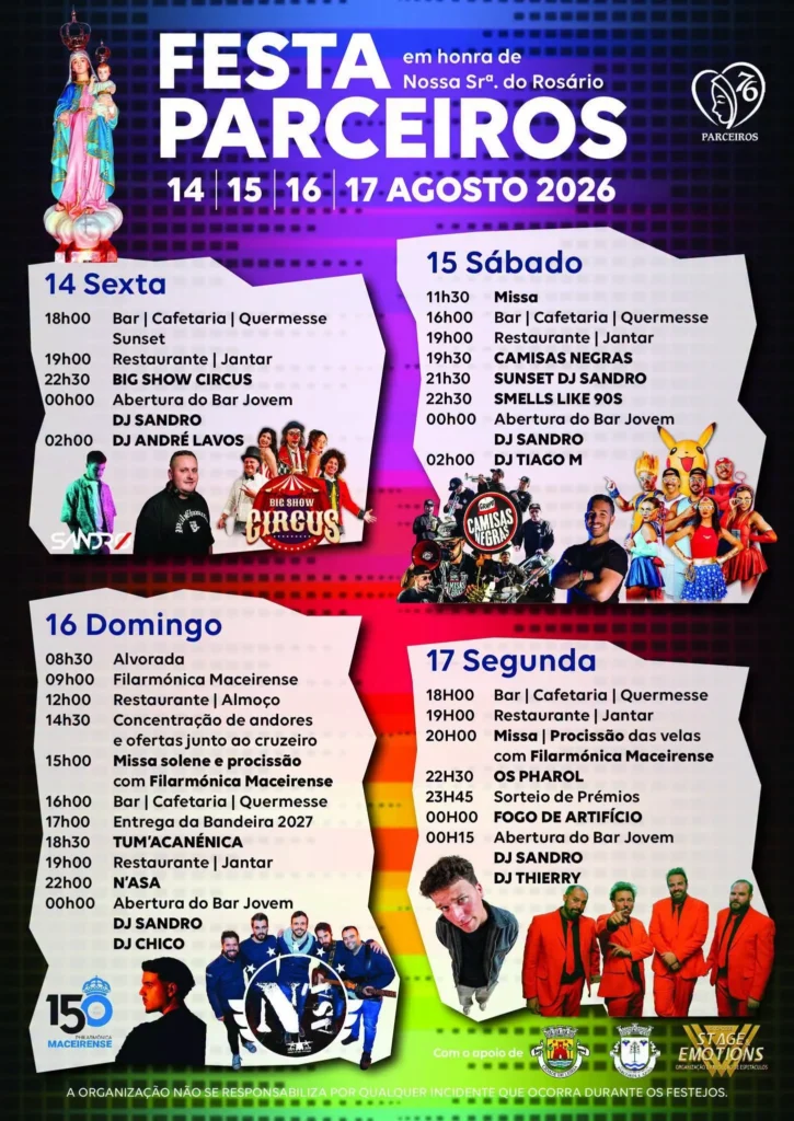 Festas de Parceiros (Senhora do Rosário) 2026