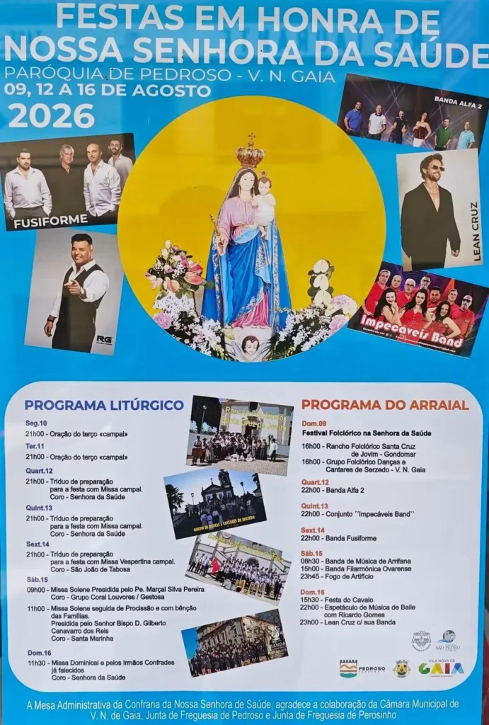 Festas de Carvalhos, Pedroso (Senhora da Saúde) 2026