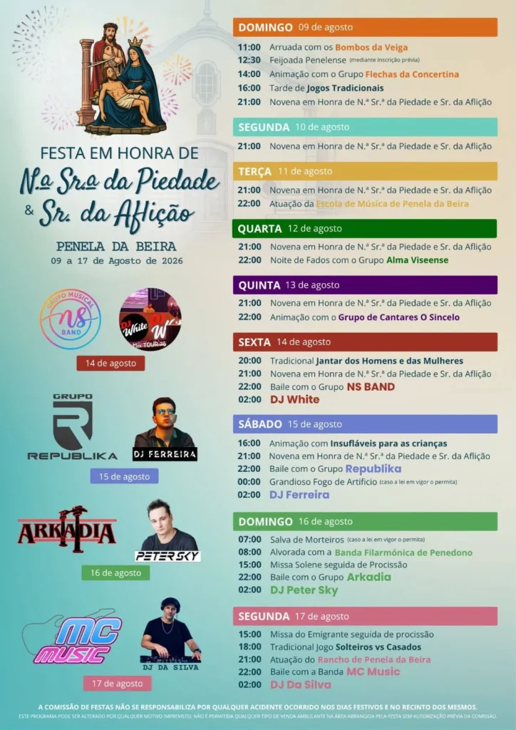 Festas de Penela da Beira (Senhora da Piedade) 2026