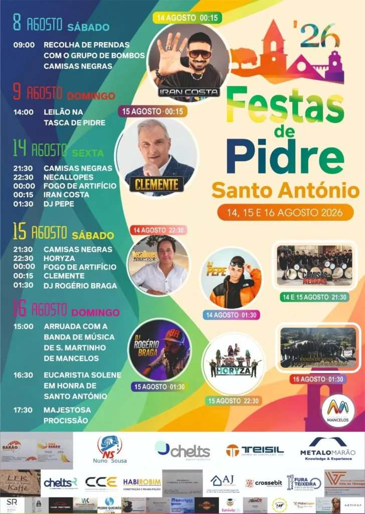 Festas de Pidre (Sano António) 2026