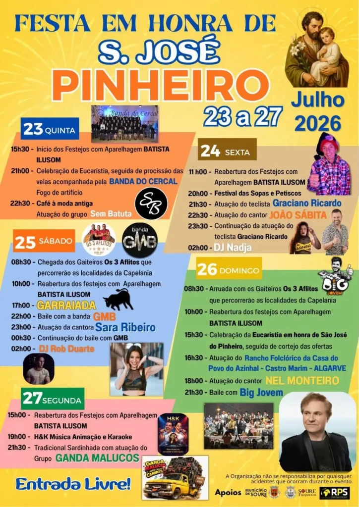 Festas de Pinheiro, Soure (São José) 2026