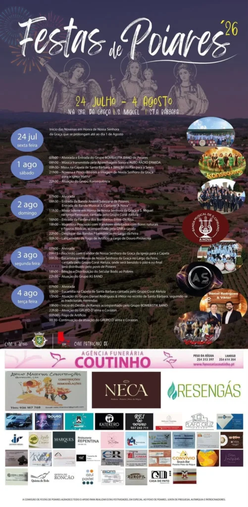 Festas de Poiares, Peso da Régua (Senhora da Graça) 2026