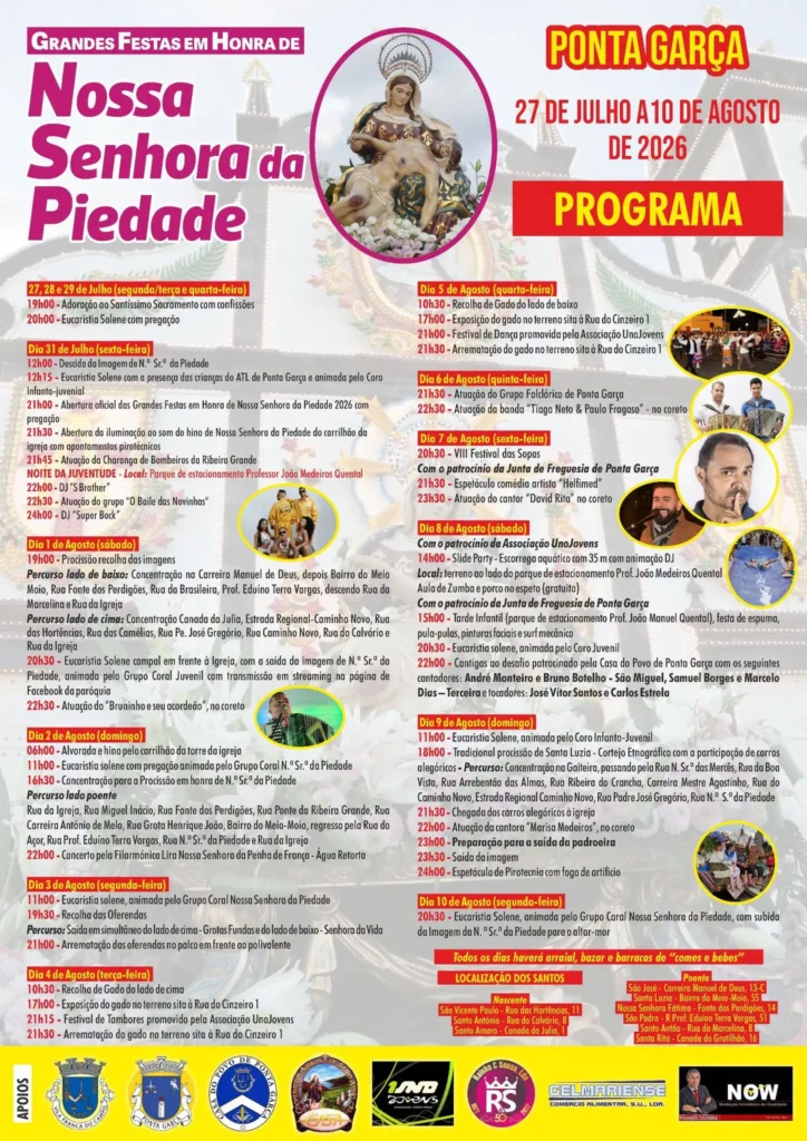 Festas de Ponta Garça (Senhora da Piedade) 2026