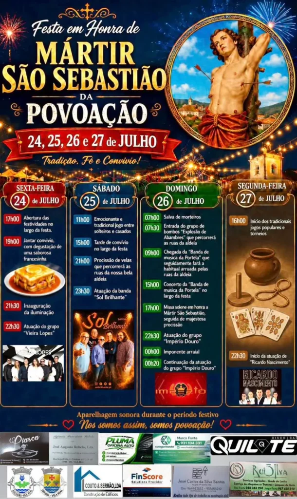 Festas de Povoação, Vila Real (São Sebastião) 2026