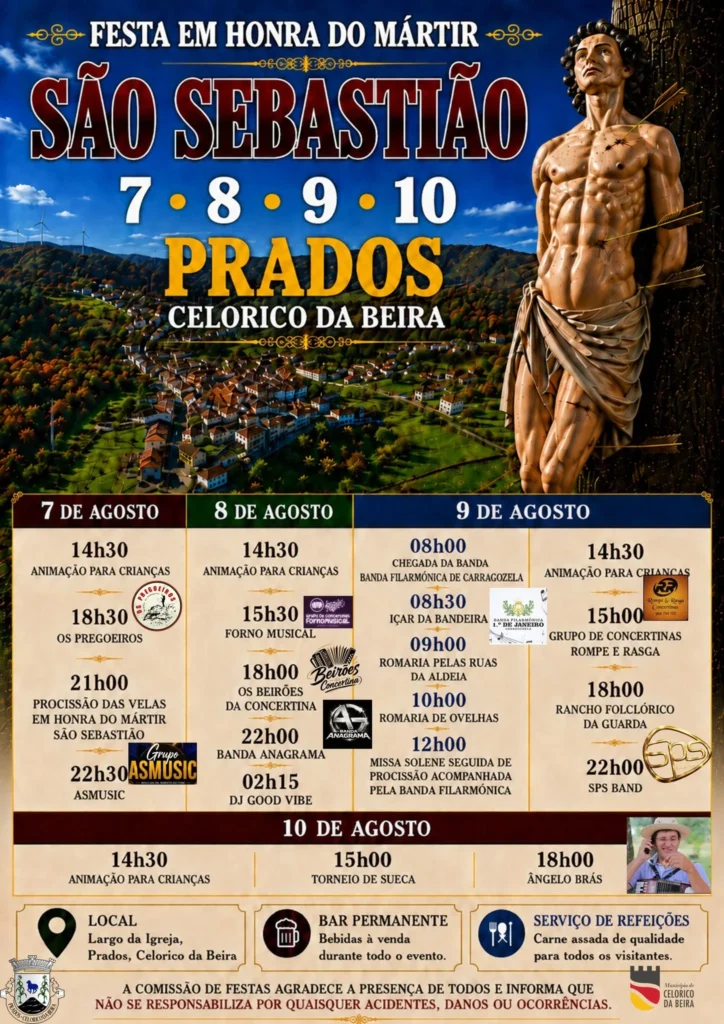 Festas de Prados, Celorico da Beira (São Sebastião) 2026