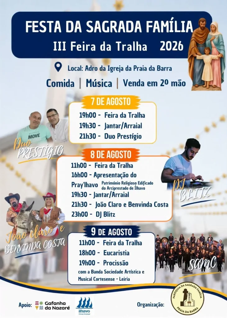 Festas da Praia da Barra, Ílhavo (Sagrada Família) 2026