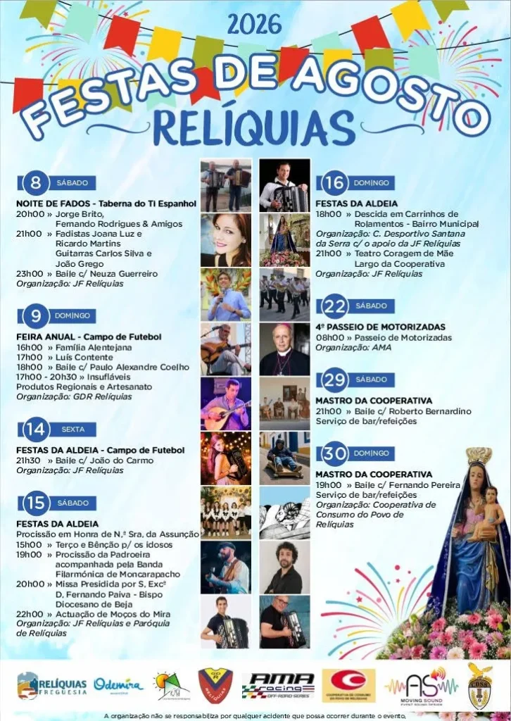 Festas de Relíquias (Agosto) 2026