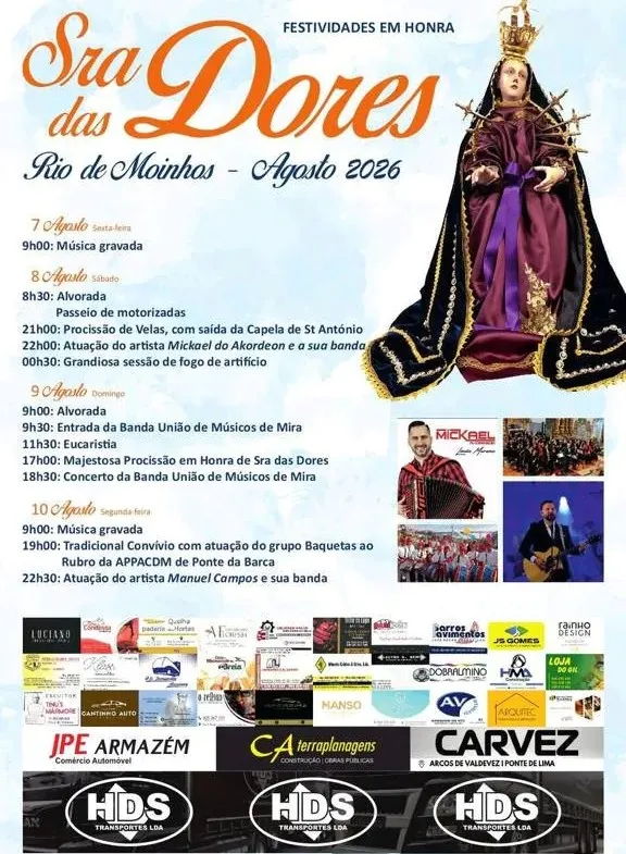 Festas de Rio de Moinhos, Borba (Senhora das Dores) 2026
