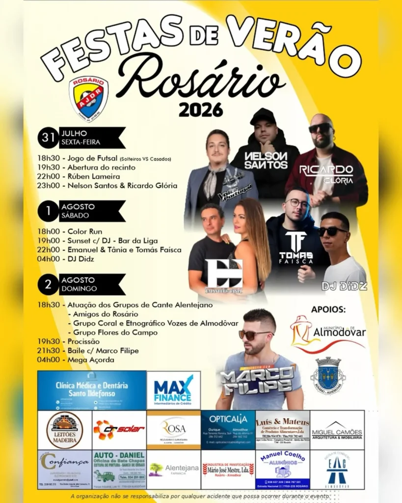 Festas de Rosário, Almodôvar (Verão) 2026