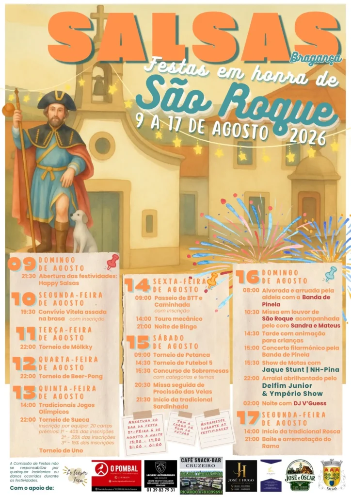 Festas de Salsas, Bragança (São Roque) 2026