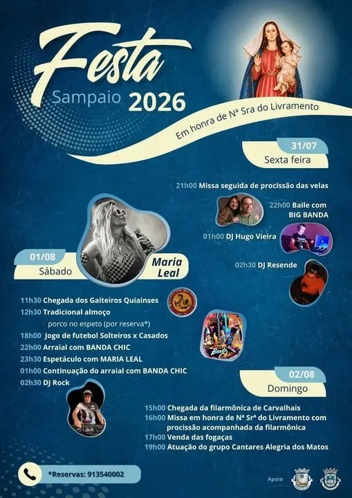 Festas de Sampaio (Senhora do Livramento) 2026