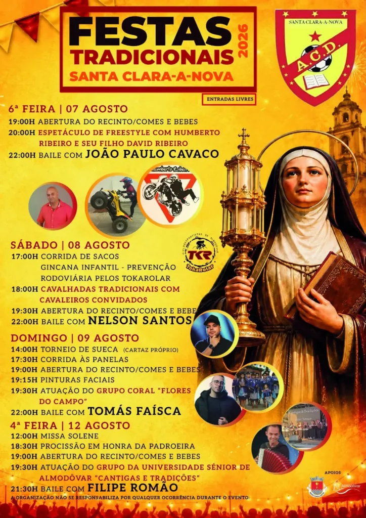 Festas de Santa Clara-a-Nova, Almodôvar 2026