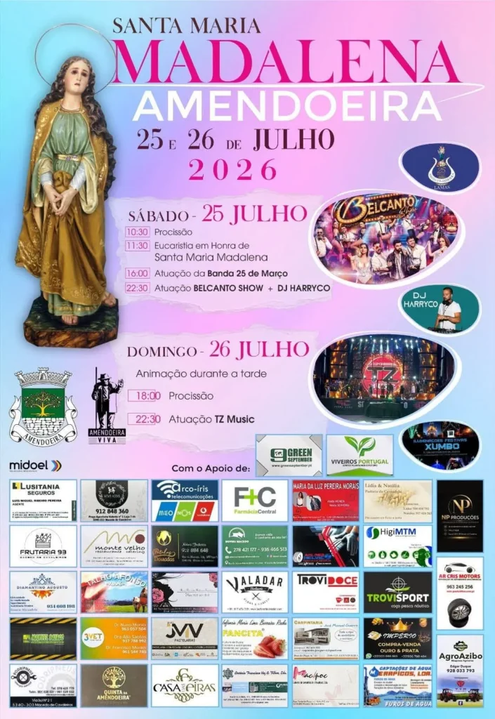 Festas de Amendoeira (Santa Maria Madalena) 2026