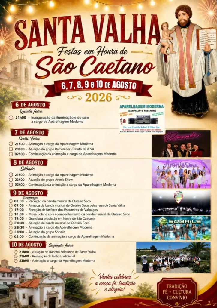 Festas de Santa Valha (São Caetano) 2026
