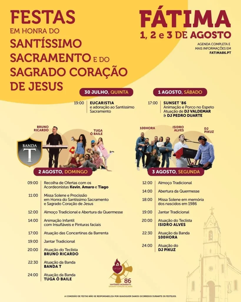 Festas de Fátima (Santíssimo Sacramento) 2026