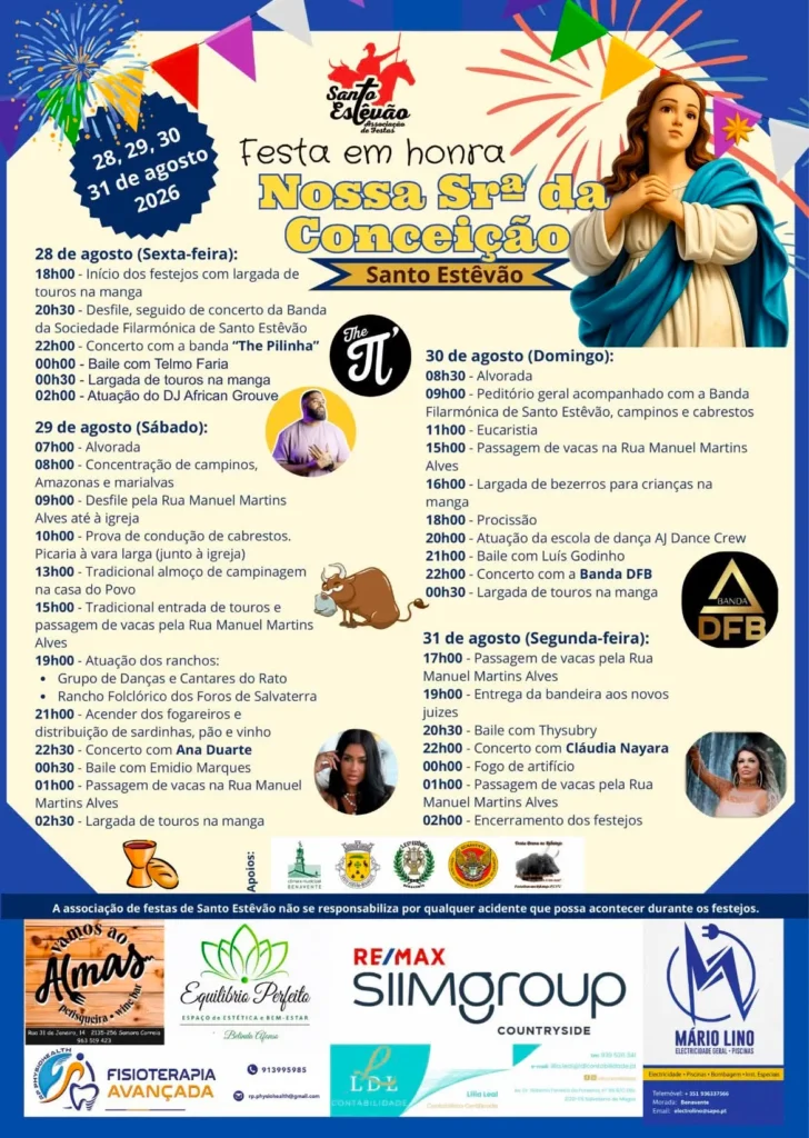 Festas de Santo Estêvão, Benavente (Senhora da Conceição) 2026