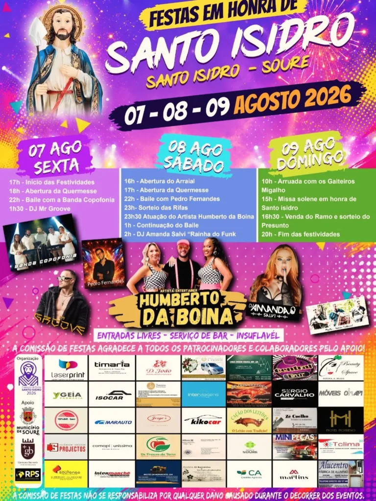 Festas de Santo Isidro, Soure 2026