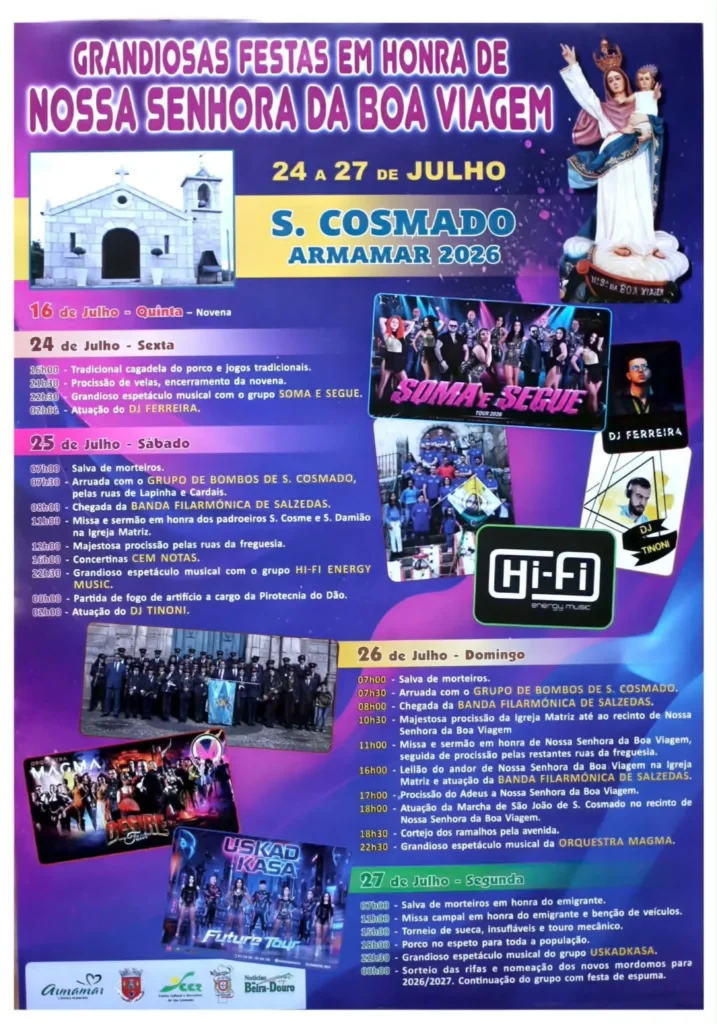 Festas de São Cosmado, Armamar (Senhora da Boa Viagem) 2026
