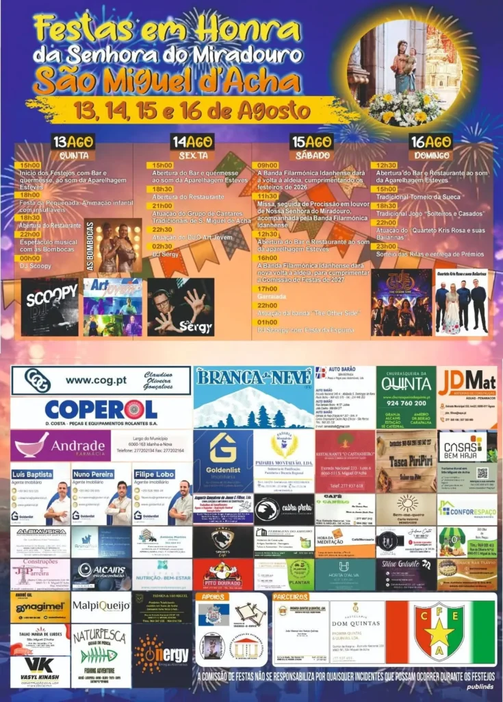 Festas de São Miguel de Acha (Senhora do Miradouro) 2026