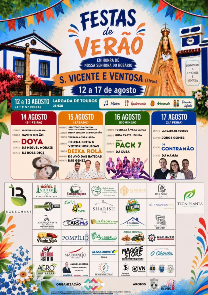 Festas de São Vicente e Ventosa, Elvas (Senhora do Rosário) 2026