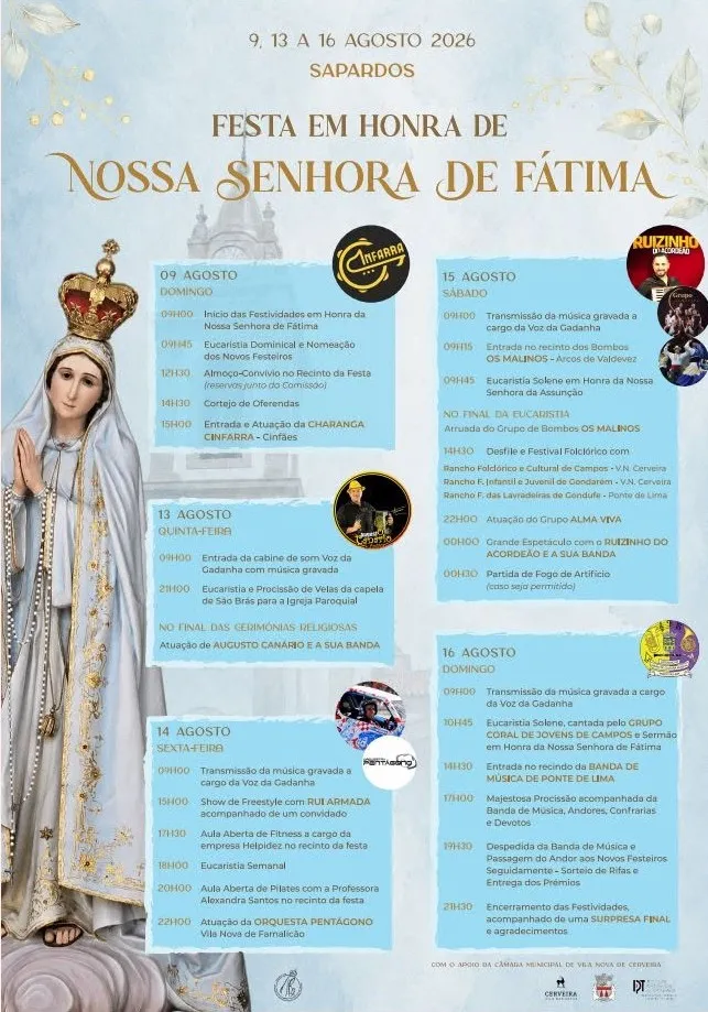 Festas de Sapardos (Senhora de Fátima) 2026