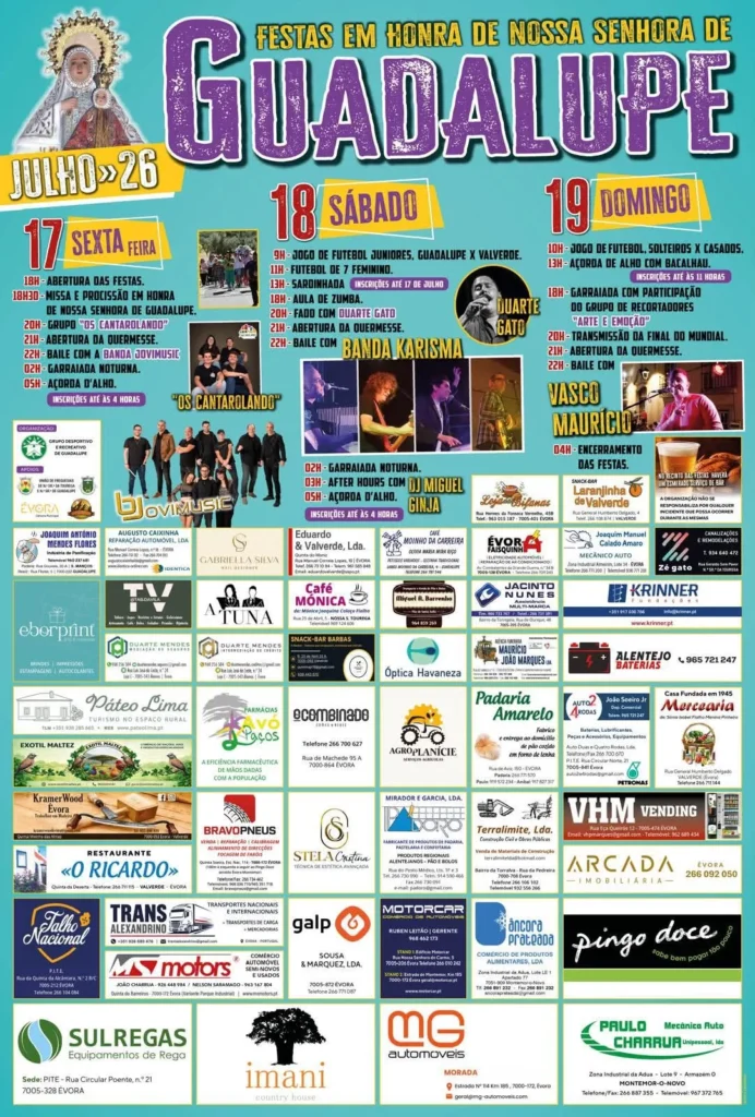 Festas de Guadalupe, Évora 2026