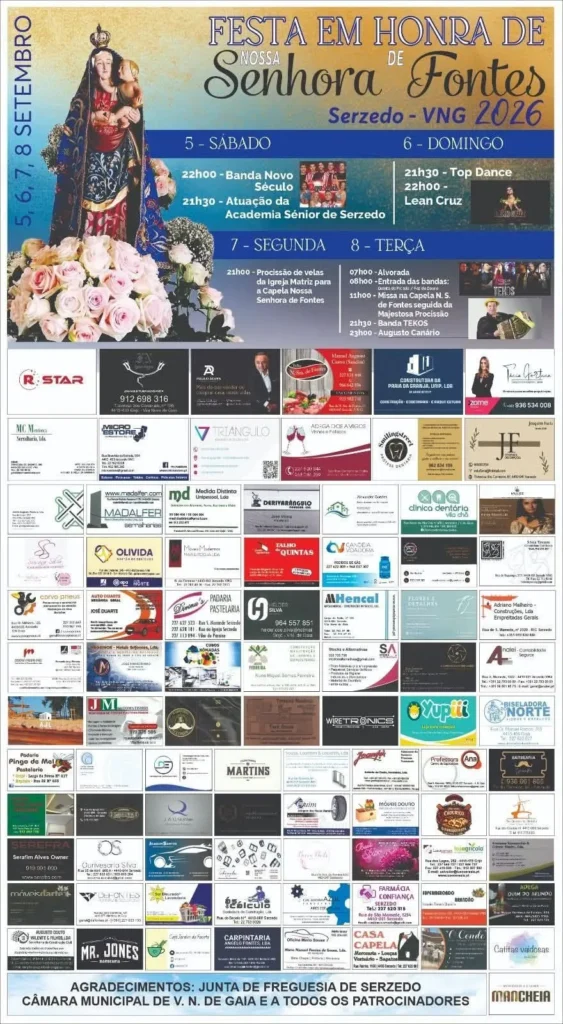 Festas de Serzedo, Vila Nova de Gaia (Senhora de Fontes) 2026