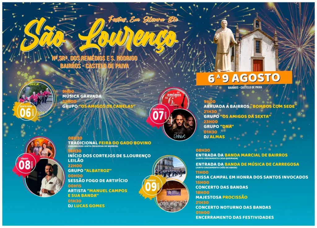 Festas de Bairros, Castelo de Paiva (São Lourenço) 2026