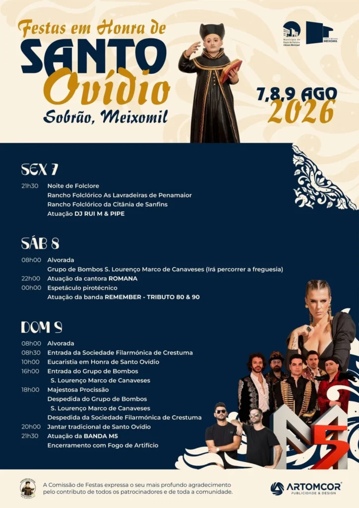 Festas de Sobrão, Meixomil (Santo Ovídio) 2026