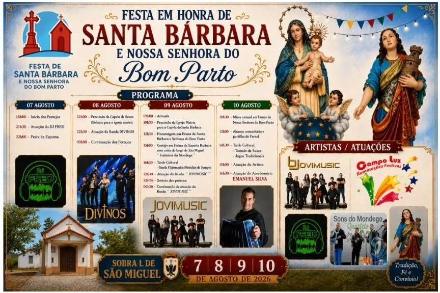 Festas de Sobral de São Miguel (Santa Bárbara) 2026