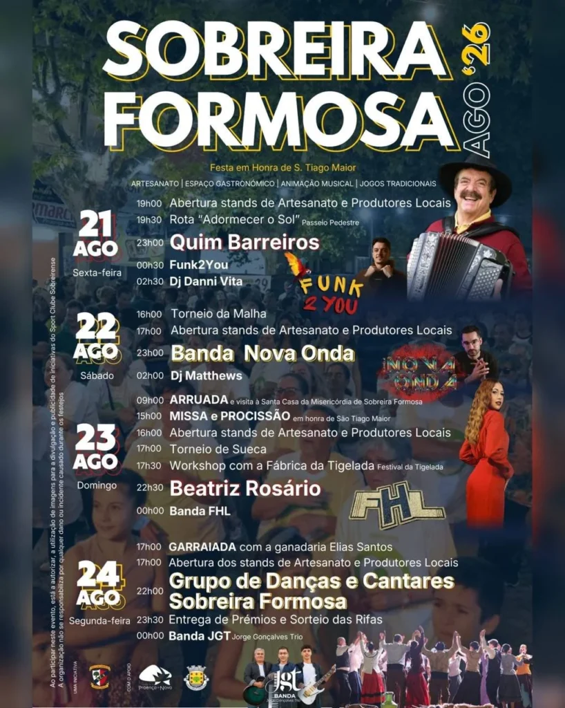 Festas de Sobreira Formosa (São Tiago) 2026