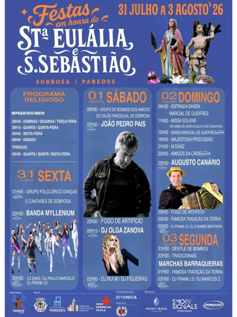 Festas de Sobrosa, Paredes (Santa Eulália) 2026