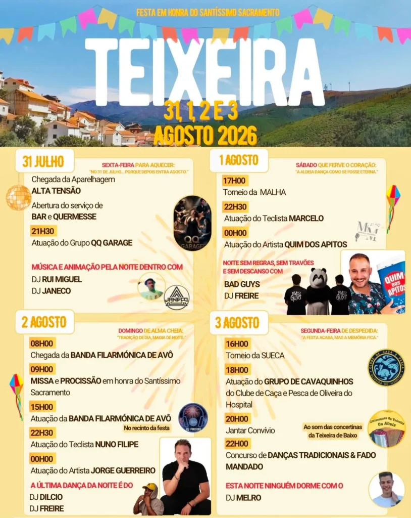 Festas de Teixeira, Seia (Santíssimo Sacramento) 2026