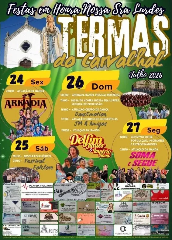 Festas das Termas do Carvalhal (Senhora de Lurdes) 2026
