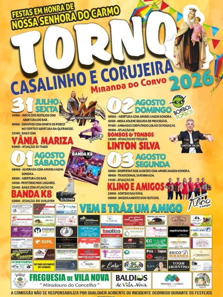 Festas de Torno, Miranda do Corvo (Senhora do Carmo) 2026