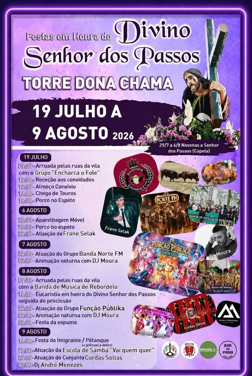 Festas de Torre Dona Chama (Senhor dos Passos) 2026