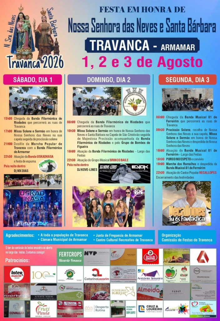 Festas de Travanca, Armamar (Senhora das Neves) 2026
