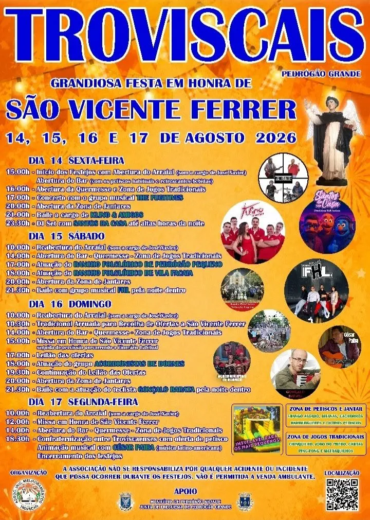 Festas de Troviscais, Pedrogão Grande (São Vicente) 2026