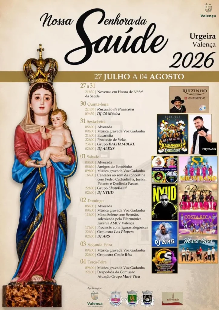 Festas da Urgeira, Valença (Senhora da Saúde) 2026