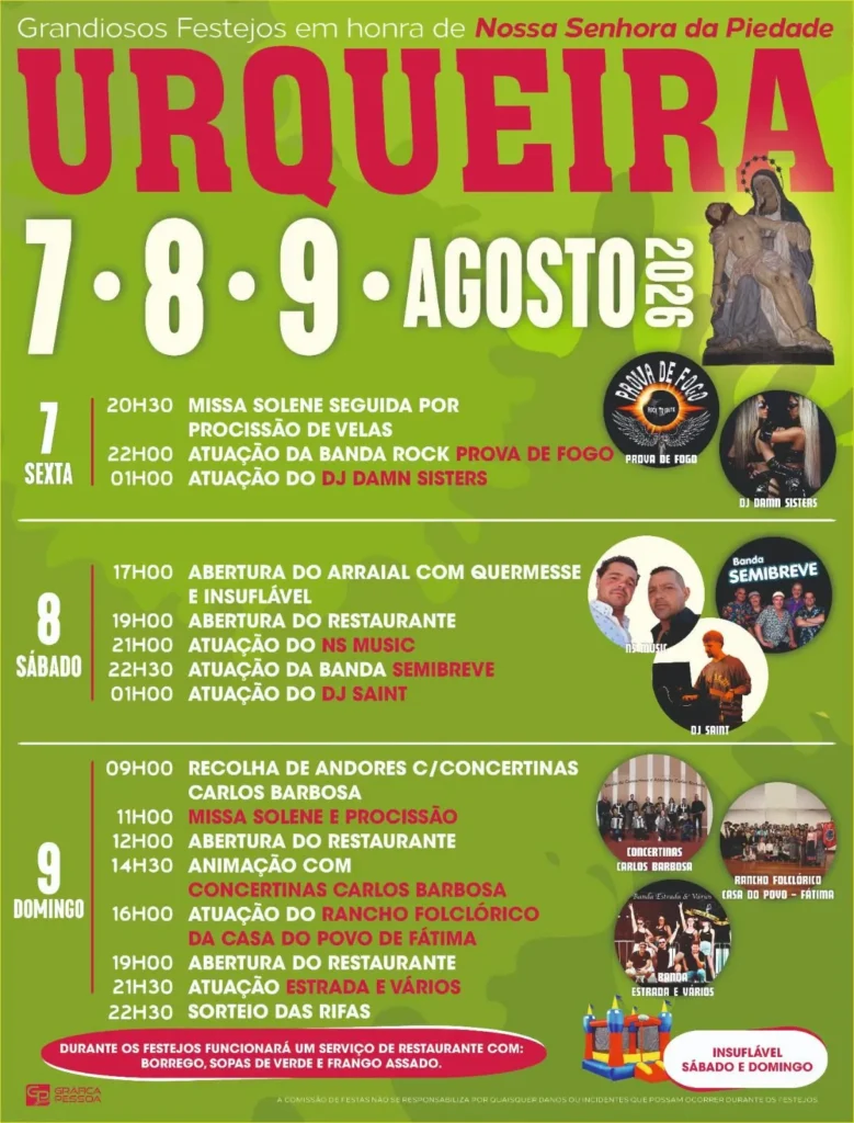 Festas da Urqueira (Senhora da Piedade) 2026