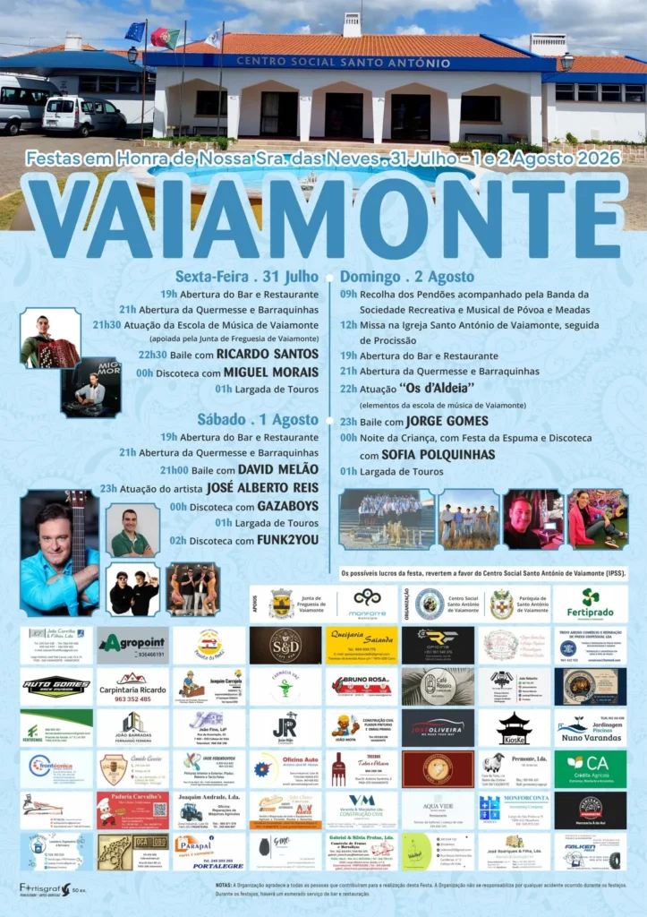Festas de Vaiamonte (Senhora das Neves) 2026