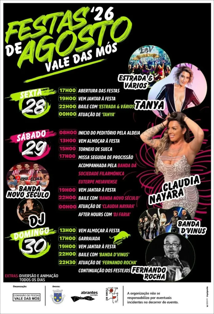 Festas de Vale das Mós (Agosto) 2026