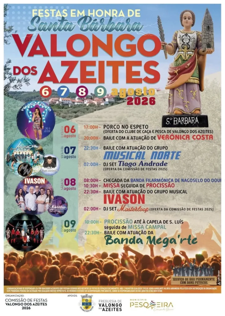 Festas de Valongo dos Azeites (Santa Bárbara) 2026