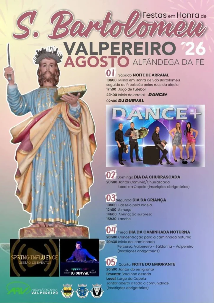Festas de Valpereiro (São Bartolomeu) 2026
