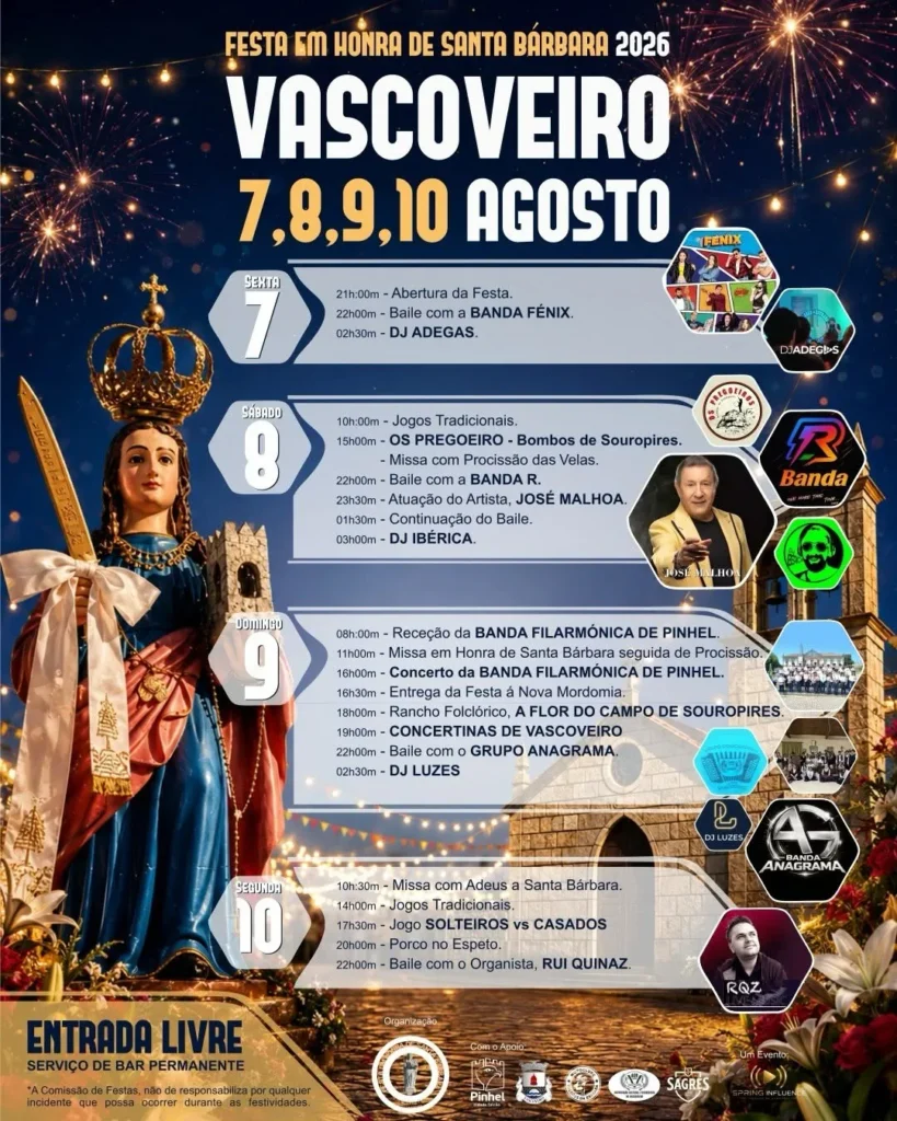 Festas de Vascoveiro (Santa Bárbara) 2026