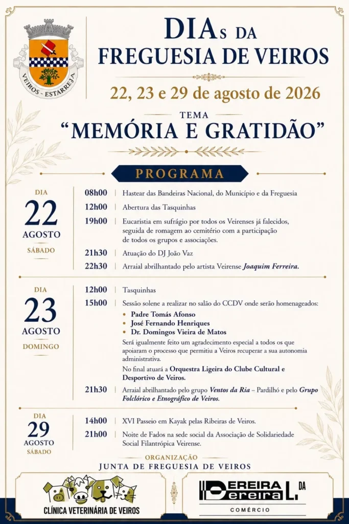 Festas de Veiros, Estarreja 2026