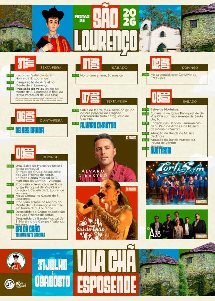Festas Vila Chã, Esposende (São Lourenço) 2026