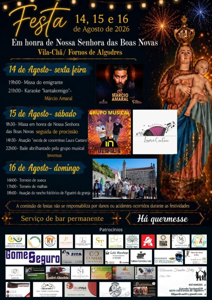 Festas de Vila-Chã, Fornos de Algodres (Senhora das Boas Novas) 2026