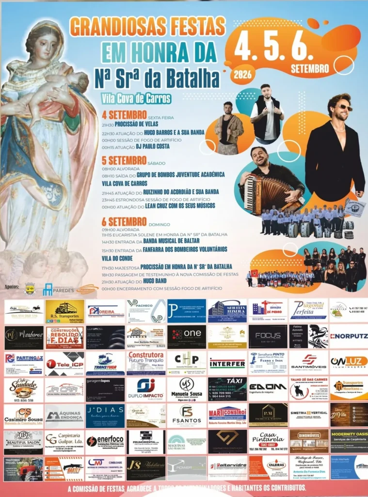 Festas de Vila Cova de Carros (Senhora da Batalha) 2026