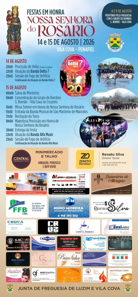 Festas de Vila Cova, Penafiel (Senhora do Rosário) 2026